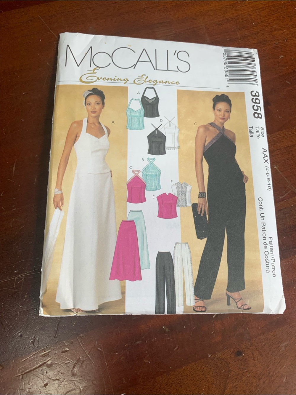 McCall's Evening Elegance Sewing Pattern 3958